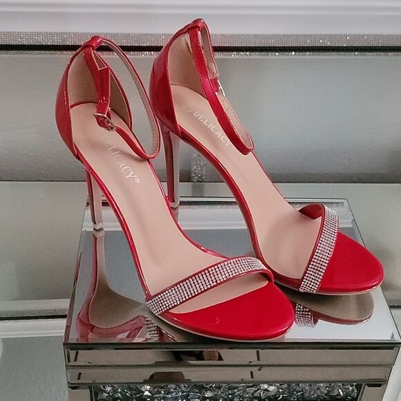 BRAND NEW DELICACY RHINESTONE ANKLE STRAP WOMEN'S HEELS - Picture 3 of 15